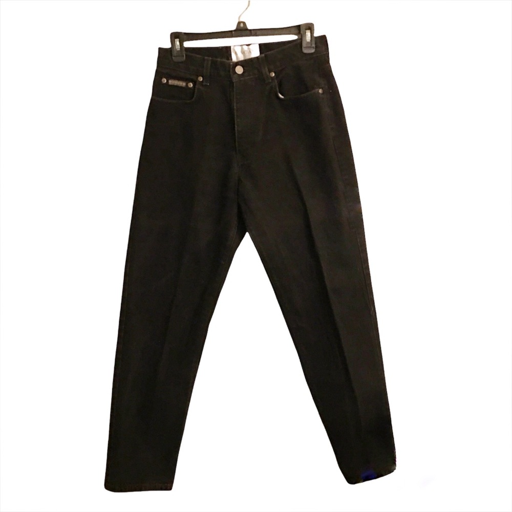 Oscar de la Renta Vintage High Waist Mom Jeans Taper Leg Black